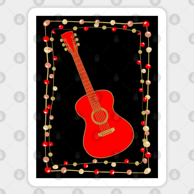 Christmas Acoustic Guitar Sticker by AngelFlame